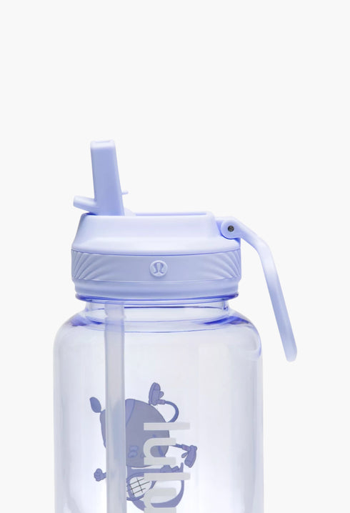 Serene Blue - Back to Life Clear Bottle 32oz Straw Lid Tennis Graphic - GLAM MODA